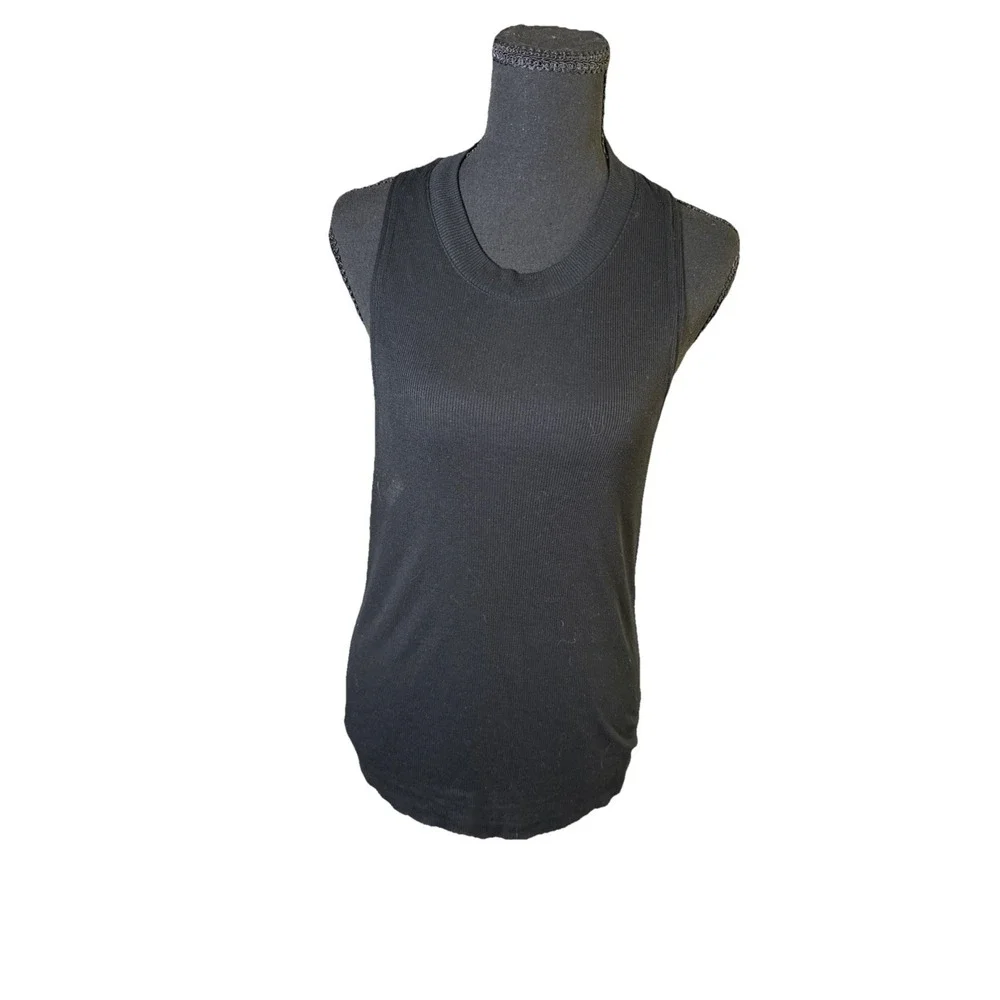 Alo Yoga‎ Tank Top Women Size S Black Ribbed High Neck Athleisure